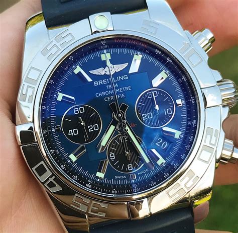 breitling double watch|Breitling chronomat 44 blue face.